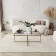 Soffbord Hanah Home Sun S410 Guld Härdat Glas 94x35x64 cm - Soffbord - 8683342949606 - 4