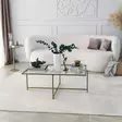 Soffbord Hanah Home Sun S410 Guld Härdat Glas 94x35x64 cm - Soffbord - 8683342949606 - 3