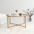 Soffbord Hanah Home Gold Sun S404 Guld Härdat Glas 83x40x83 cm - Soffbord - 8682870730946 - 4