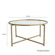 Soffbord Hanah Home Gold Sun S404 Guld Härdat Glas 83x40x83 cm - Soffbord - 8682870730946 - 9