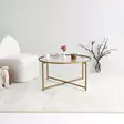 Soffbord Hanah Home Gold Sun S404 Guld Härdat Glas 83x40x83 cm - Soffbord - 8682870730946 - 5