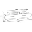 TV-bänk Hanah Home Flora Valnöt Vit Spånskiva 205x50x36,8 cm - TV-bänkar - 8681875184556 - 5