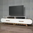 TV-bänk Hanah Home Flora Valnöt Vit Spånskiva 205x50x36,8 cm - TV-bänkar - 8681875184556 - 3