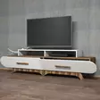 TV-bänk Hanah Home Flora Valnöt Vit Spånskiva 205x50x36,8 cm - TV-bänkar - 8681875184556 - 2