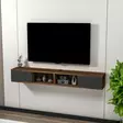 TV-bänk Hanah Home Mayer Ljus Valnöt Antracit Spånskiva 140x19,6x22 cm - TV-bänkar - 8684283434046 - 4