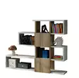Bokhylla Hanah Home Karlin Vit Valnöt Spånskiva 120x109x19,5 cm - Bokhyllor - 8681181613306 - 1
