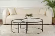 Soffbord Hanah Home Coffee Table Set Svart Härdat Glas 80x43x80 cm 60x39x60 cm - Soffbord - 8683742475156 - 2