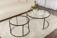 Soffbord Hanah Home Coffee Table Set Svart Härdat Glas 80x43x80 cm 60x39x60 cm - Soffbord - 8683742475156 - 3