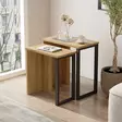 Nästbord Hanah Home On7 Su Valnöt Ek Spånskiva 51x52,8x29,5 cm 44,5x47,8x24,5 cm - Bord - 8684282369196 - 4