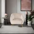 Öronlappsfåtölj Atelier del Sofa Wing Beige Polyester 82x70x82 cm - Fåtöljer - 8683742976066 - 2