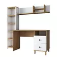 Skrivbord Hanah Home HA115 Valnöt Vit Spånskiva 120x161,8x50 cm - Skrivbord - 8683742031796 - 7