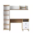 Skrivbord Hanah Home HA115 Valnöt Vit Spånskiva 120x161,8x50 cm - Skrivbord - 8683742031796 - 1