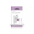 Väggladdare | 30 W | GaN | PD3.0 | Snabbladdnings funktion | 1.5 / 2.0 / 2.5 / 3.0 A | Antal utgångar: 2 | USB-A / USB-C | USB-C (Lös) Kabel | 1.50 m | Automatiskt val av Spänning | Vit - Nätladdare - 5412810471546 - 66