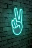 Väggdekor Plast Led Wallity Victory Sign Blå Plast 29x44 cm - Ljussmycken och ljusfigurer - 8682870289956 - 3