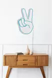 Väggdekor Plast Led Wallity Victory Sign Blå Plast 29x44 cm - Ljussmycken och ljusfigurer - 8682870289956 - 6