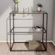 Sideboard Hanah Home Berra Svart Härdat Glas 80x85x30 cm - Sidobord och extrabord - 8683742474876 - 3