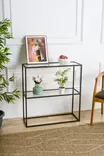 Sideboard Hanah Home Berra Svart Härdat Glas 80x85x30 cm - Sidobord och extrabord - 8683742474876 - 2