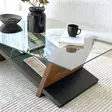 Soffbord Hanah Home Livello Svart Kastanj Härdat Glas Massiv Furu 105x31x65 cm - Soffbord - 8684283311026 - 5