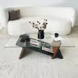 Soffbord Hanah Home Livello Svart Kastanj Härdat Glas Massiv Furu 105x31x65 cm - Soffbord - 8684283311026 - 6