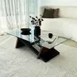 Soffbord Hanah Home Livello Svart Kastanj Härdat Glas Massiv Furu 105x31x65 cm - Soffbord - 8684283311026 - 3