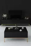 Soffbord Hanah Home Lord Svart Guld Spånskiva 90x40x60 cm - Soffbord - 8684282484196 - 4