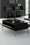 Soffbord Hanah Home Lord Svart Guld Spånskiva 90x40x60 cm - Soffbord - 8684282484196 - 3