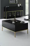 Soffbord Hanah Home Lord Svart Guld Spånskiva 90x40x60 cm - Soffbord - 8684282484196 - 2