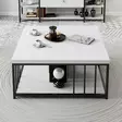 Soffbord Hanah Home Zenn Vit Svart Spånskiva 90x90x40 cm - Soffbord - 8683743791286 - 3