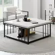 Soffbord Hanah Home Zenn Vit Svart Spånskiva 90x90x40 cm - Soffbord - 8683743791286 - 4