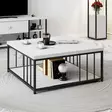 Soffbord Hanah Home Zenn Vit Svart Spånskiva 90x90x40 cm - Soffbord - 8683743791286 - 2
