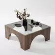 Soffbord Hanah Home Seine Transparent Valnöt Härdat Glas Spånskiva 80x35x80 cm - Soffbord - 8684282403036 - 3
