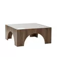 Soffbord Hanah Home Seine Transparent Valnöt Härdat Glas Spånskiva 80x35x80 cm - Soffbord - 8684282403036 - 1