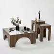 Soffbord Hanah Home Seine Transparent Valnöt Härdat Glas Spånskiva 80x35x80 cm - Soffbord - 8684282403036 - 8