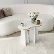 Soffbord Hanah Home Mushroom 2 Guld Vit Spånskiva 40x50x40 cm 30x45x30 cm - Soffbord - 8684282402596 - 4