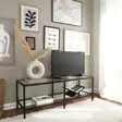 TV-bänk Hanah Home Basic TV500 Svart Härdat Glas Metall 130x45x40 cm - TV-bänkar - 8682870660496 - 3