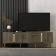 TV-bänk Hanah Home Detas Valnöt Guld Spånskiva 150x48,2x35 cm - TV-bänkar - 8683743397846 - 2