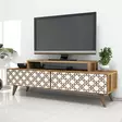 TV-bänk Hanah Home City Valnöt Vit Spånskiva 140x48,8x41,8 cm - TV-bänkar - 8681875184426 - 2