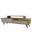 TV-bänk Hanah Home City Valnöt Vit Spånskiva 140x48,8x41,8 cm - TV-bänkar - 8681875184426 - 1