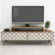 TV-bänk Hanah Home City Valnöt Vit Spånskiva 140x48,8x41,8 cm - TV-bänkar - 8681875184426 - 4