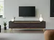 TV-bänk Hanah Home D1 1009 Svart Valnöt Spånskiva 180x48,6x35 cm - TV-bänkar - 8681875459746 - 3