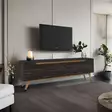 TV-bänk Hanah Home D1 1009 Svart Valnöt Spånskiva 180x48,6x35 cm - TV-bänkar - 8681875459746 - 2