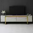 TV-bänk Hanah Home Yildiz Travertin Guld Spånskiva 180x50x30 cm - TV-bänkar - 8684283557226 - 3