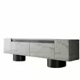 TV-bänk Hanah Home Bohem Travertin Svart Spånskiva 180x50x30 cm - TV-bänkar - 8684283557196 - 1