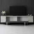 TV-bänk Hanah Home Bohem Travertin Svart Spånskiva 180x50x30 cm - TV-bänkar - 8684283557196 - 4