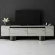 TV-bänk Hanah Home Bohem Travertin Svart Spånskiva 180x50x30 cm - TV-bänkar - 8684283557196 - 3