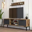 TV-bänk Hanah Home Riga Valnöt Antracit Spånskiva 140x48x30 cm - TV-bänkar - 8683742130536 - 3