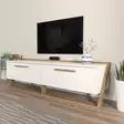 TV-bänk Hanah Home Astrid Vit Valnöt Spånskiva 163,8x46,8x36,6 cm - TV-bänkar - 8683743959686 - 3