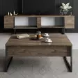 Soffbord Hanah Home Luxe Set Valnöt Svart Spånskiva 90x39x40 cm - Möbler - 8683742452126 - 4