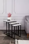 Zigzagbord Hanah Home Ce Metal Zigon Vit Svart Metall MDF 41x46x48,8 36x44x53,8 31x42x59 cm - Bord - 8683743767106 - 2