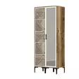 Garderob Hanah Home Kumsal PR Valnöt Vit Spånskiva 80x47,5x201,4 cm - Garderober - 8684282088936 - 1